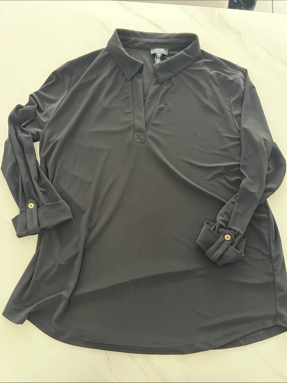 Jones New York Black Long-Sleeve Casual Shirt